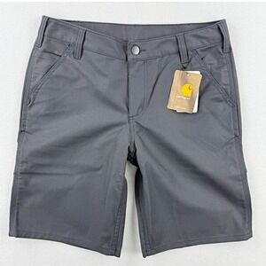 Carhartt Womens Rugged Flex Loose Grey Canvas Work Shorts‎ Size 6 NWT 10"